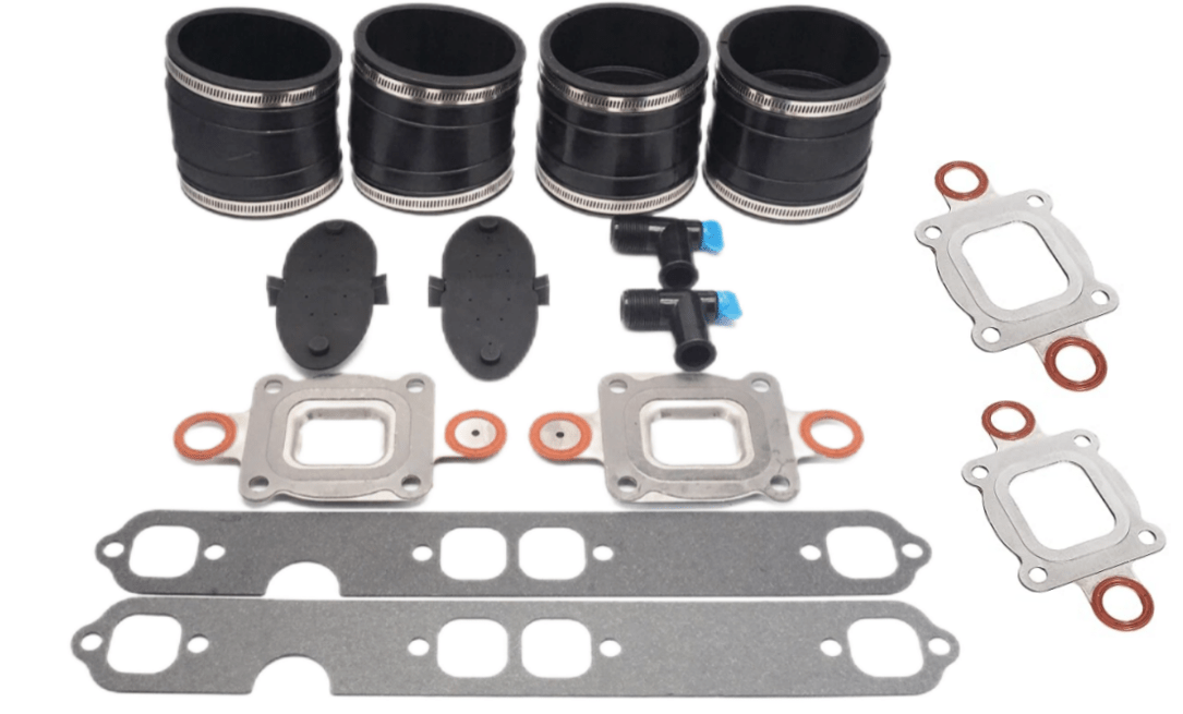 Boat Dry Joint V6 V8 Standard Cooling Manifold Exhaust Bellow Repair Kit for Mercury Quicksilver MerCruiser 7 & 14 Degree GM V6 S.B. Engines - SOXA Marine