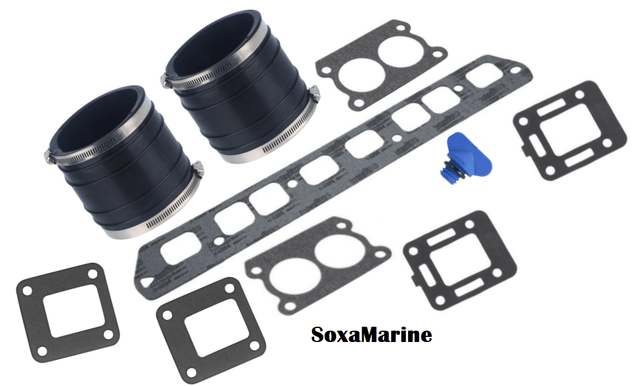 Boat Manifold Exhaust Bellow Repair Kit for Mercury Quicksilver MerCruiser 3.0 LX 3.0 L Inline 4 GM 181 CID Wet Joint Stern Drives Marine Engines - SOXA Marine