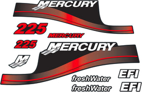 Mercury 225 HP Outboards Motor Top Cowl Cove Decal Set 824105A02, 855405A03, 824105A00, 855405A00 - SOXA Marine
