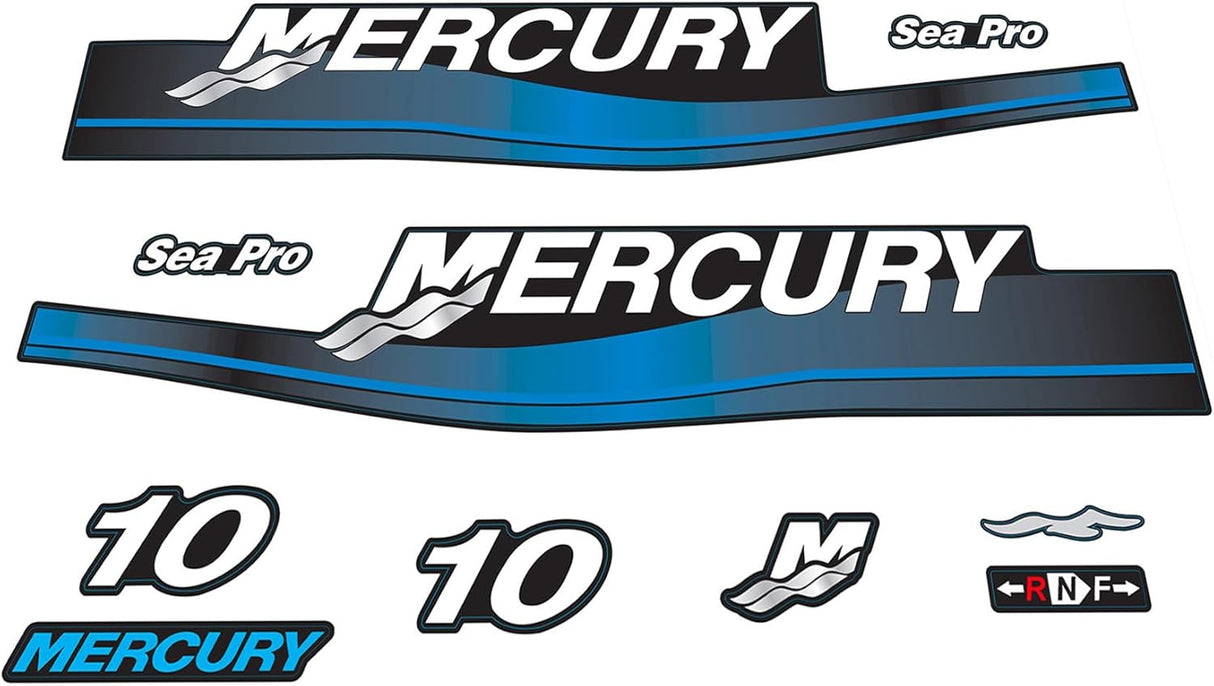 Mercury Marine 10 HP Outboards Motor Top Cowl Cove Decal Sticker Kit 803178A00 803179A00 - SOXA Marine