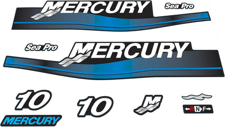 Mercury Marine 10 HP Outboards Motor Top Cowl Cove Decal Sticker Kit 803178A00 803179A00 - SOXA Marine