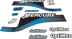 Mercury Marine 115 HP Outboards Motor Top Cowl Cove Decal Sticker Set 881649A01, 881649A05, 891814A04, 881840A05, 37 - 881649A01, 823407A00, 803165A00, 804685A00 - SOXA Marine