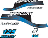 Mercury Marine 125 HP Outboards Motor Top Cowl Cove Decal Sticker Set 803166A00, 823410A00 - SOXA Marine