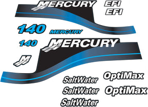 Mercury Marine 140HP Outboards Motor Top Cowl Cove Decal Sticker Set 826333A00, 879760A03 - SOXA Marine