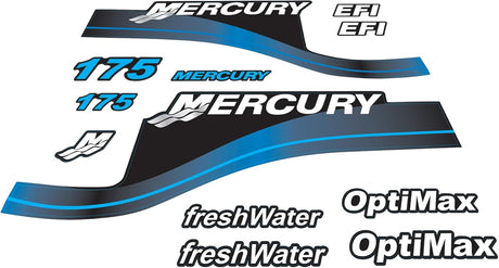Mercury Marine 175 HP Outboards Motor Top Cowl Cove Decal Sticker Set 824911A00， 879756A04 - SOXA Marine