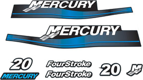 Mercury Marine 20 HP Outboards Motor Top Cowl Cove Decal Sticker Set 824091A00, 859256 - SOXA Marine