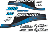 Mercury Marine 200 HP Outboards Motor Top Cowl Cove Decal Sticker Set 855412A00，812563A00，855410A00 - SOXA Marine