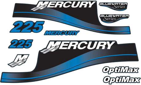 Mercury Marine 225 HP Outboards Motor Top Cowl Cove Decal Set 824105A00, 859276A03, 855408A00 - SOXA Marine