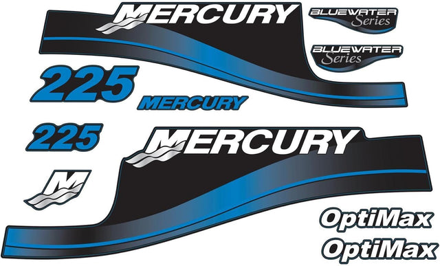 Mercury Marine 225 HP Outboards Motor Top Cowl Cove Decal Set 824105A00, 859276A03, 855408A00 - SOXA Marine