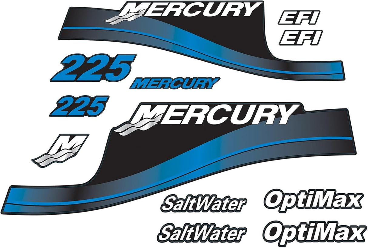 Mercury Marine 225 HP Outboards Motor Top Cowl Cove Decal Sticker Set 824105A00，855408A00，824105A02 - SOXA Marine