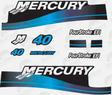 Mercury Marine 40 HP Outboards Motor Top Cowl Cove Decal Sticker Set 803641A00, 824093A00, 82409316, 897510A02, 82409316 - SOXA Marine