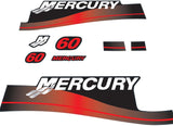 Mercury Marine 60 HP Outboards Motor Top Cowl Cove Decal Sticker Set 879753A01, 826313A01, 883526A02, 804704A00 - SOXA Marine