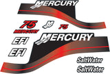 Mercury Marine 75 HP Outboards Motor Top Cowl Cove Decal Sticker Set 804855A05, 804855A00, 808549A00 - SOXA Marine