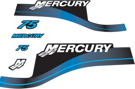 Mercury Marine 75 HP Outboards Motor Top Cowl Cove Decal Sticker Set 804855A05, 804855A00, 808549A00 - SOXA Marine