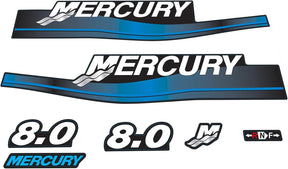 Mercury Marine 8 HP Outboards Motor Top Cowl Cove Decal Sticker Set 808526A00, 808526A96, 808526A94, 37 - 895196A05, 895196A06 - SOXA Marine