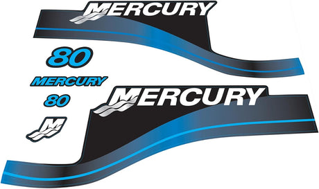 Mercury Marine 80 HP Outboards Motor Top Cowl Cove Decal Sticker Set 826321A00 - SOXA Marine