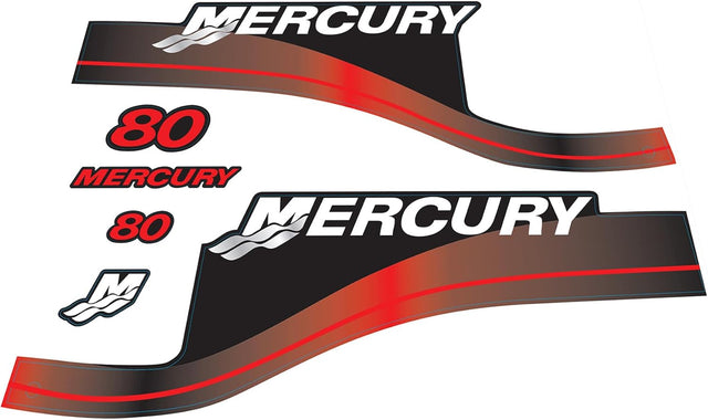 Mercury Marine 80 HP Outboards Motor Top Cowl Cove Decal Sticker Set 826321A00 - SOXA Marine