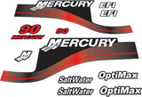 Mercury Marine 90 HP Outboards Motor Top Cowl Cove Decal Sticker Set 823417A00, 826321A00, 804857A00, 881841A01 - SOXA Marine