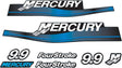 Mercury Marine 9.9 HP Outboards Motor Top Cowl Cove Decal Sticker Set 826335A00, 12836A00, 803158A00, 895197A05 - SOXA Marine