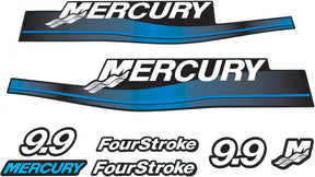 Mercury Marine 9.9 HP Outboards Motor Top Cowl Cove Decal Sticker Set 826335A00, 12836A00, 803158A00, 895197A05 - SOXA Marine