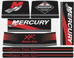 Mercury MerCruiser Stern Drive Engine Decals Sticker Kit Set 15167A90 Fit XR Bravo One - SOXA Marine