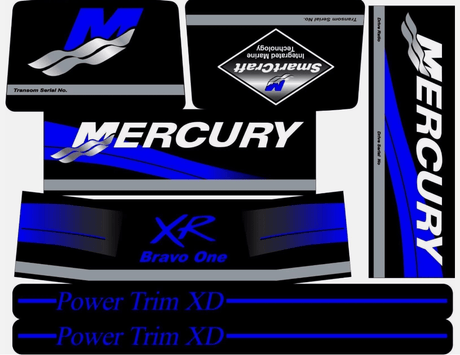 Mercury MerCruiser Stern Drive Engine Decals Sticker Kit Set 15167A90 Fit XR Bravo One - SOXA Marine