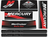 Mercury MerCruiser Stern Drive Engine Decals Sticker Kit Set 37 - 15167A90 Fit Bravo One - SOXA Marine