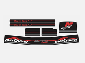 Mercury MerCruiser Stern Drive Engine Red Decals Sticker Kit Set 861431A98 Fit Alpa One Gen Two - SOXA Marine