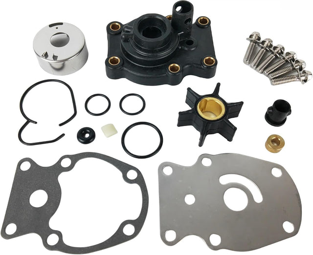 Soxa Marine 393630 Outboard Water Pump Impeller Repair Service Kit 437909 for Johnson Evinrude OMC Outboards 20 25 30 35 HP Boat Motor Engine Replace Sierra 18 - 3382 0393509 0393630 - SOXA Marine