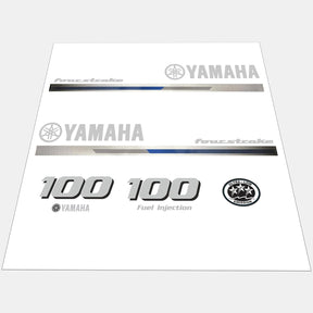 Yamaha Marine 100 HP Outboards Motor Top Cowl Cove Decal Sticker Kit - SOXA Marine