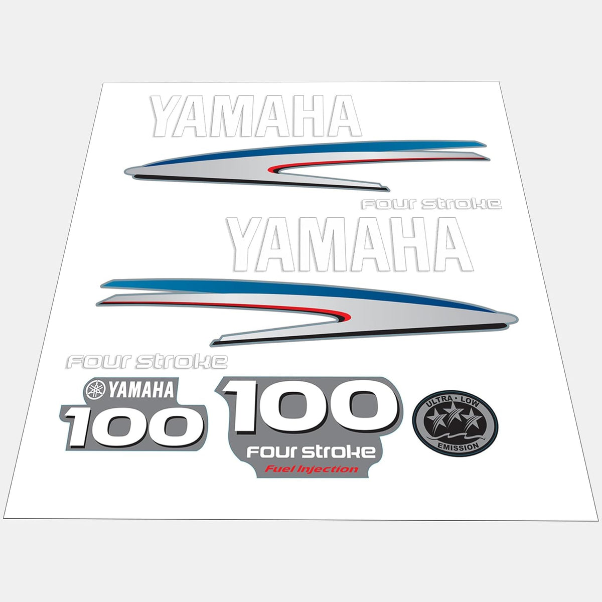 Yamaha Marine 100 HP Outboards Motor Top Cowl Cove Decal Sticker Kit - SOXA Marine