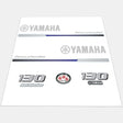 Yamaha Marine 130 HP Outboards Motor Top Cowl Cove Decal Sticker Kit - SOXA Marine
