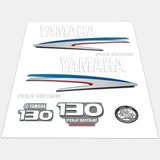 Yamaha Marine 130 HP Outboards Motor Top Cowl Cove Decal Sticker Kit - SOXA Marine
