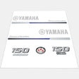Yamaha Marine 150 HP Outboards Motor Top Cowl Cove Decal Sticker Kit - SOXA Marine