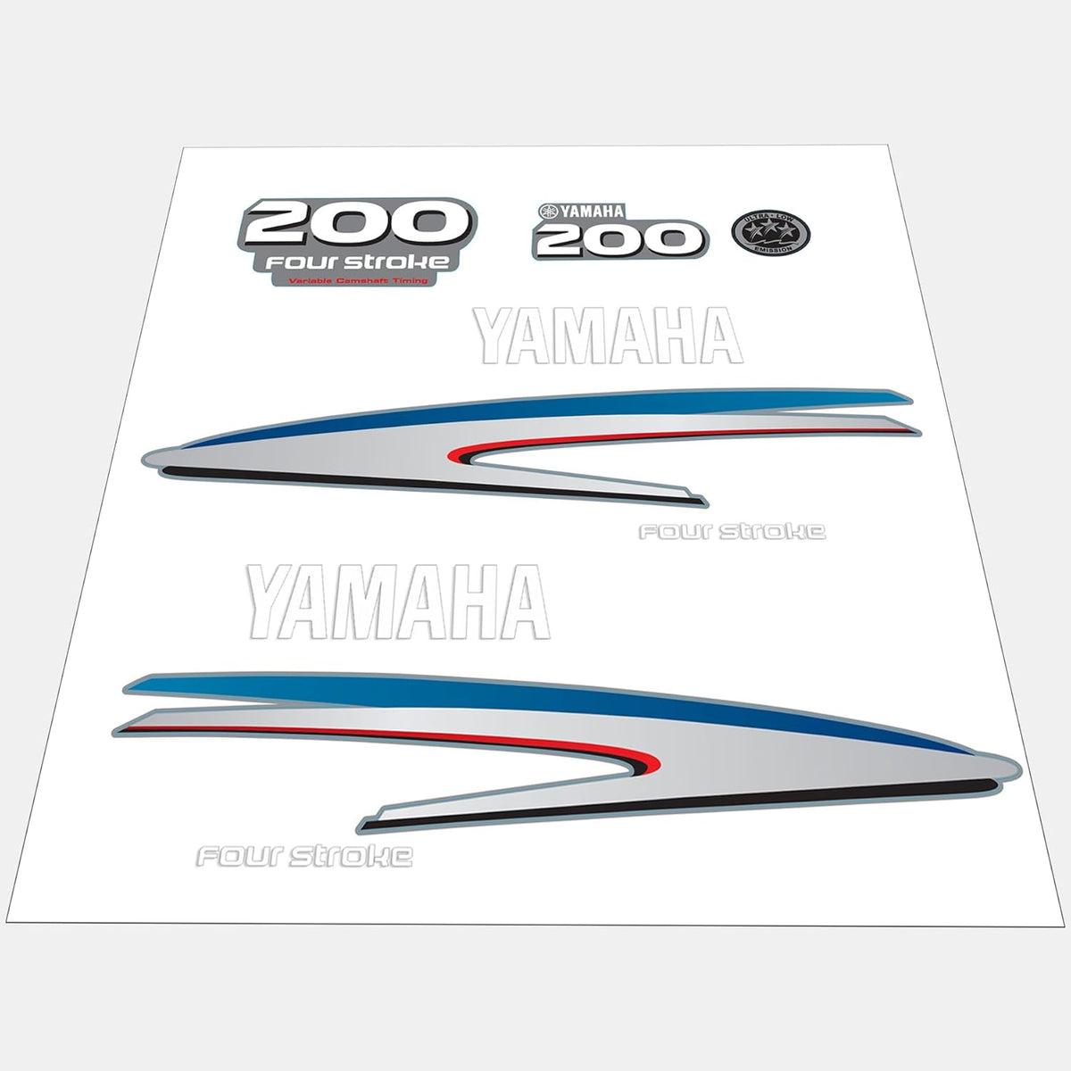 Yamaha Marine 200 HP Outboards Motor Top Cowl Cove Decal Sticker Kit - SOXA Marine