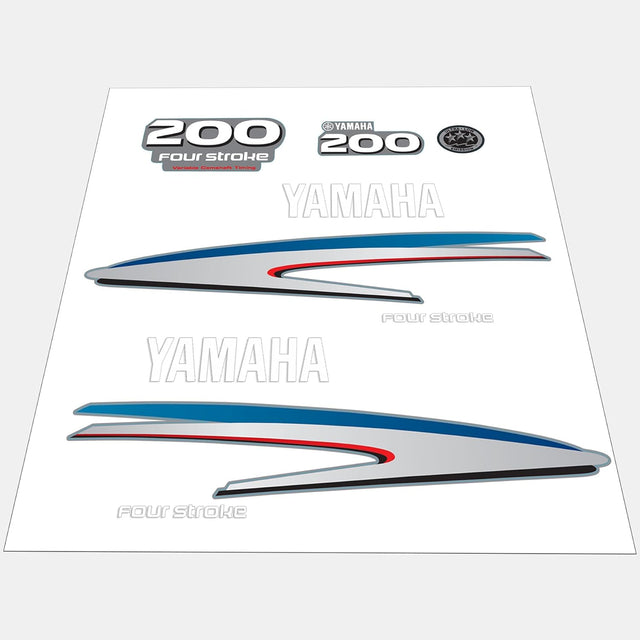 Yamaha Marine 200 HP Outboards Motor Top Cowl Cove Decal Sticker Kit - SOXA Marine