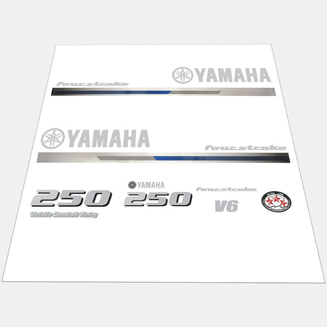 Yamaha Marine 250 HP Outboards Motor Top Cowl Cove Decal Sticker Kit - SOXA Marine