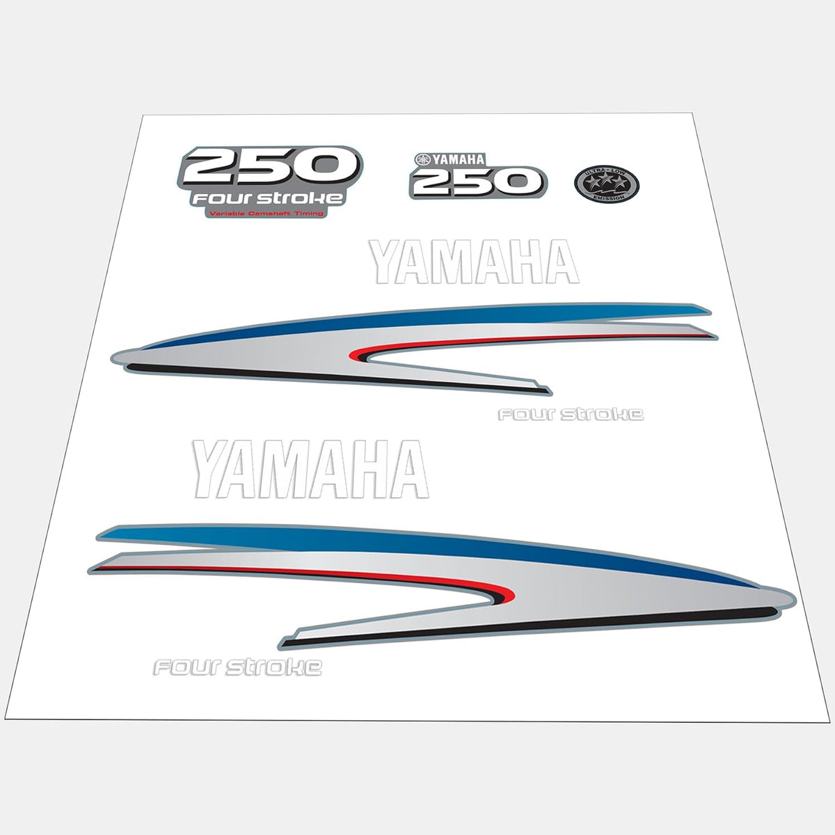 Yamaha Marine 250 HP Outboards Motor Top Cowl Cove Decal Sticker Kit - SOXA Marine