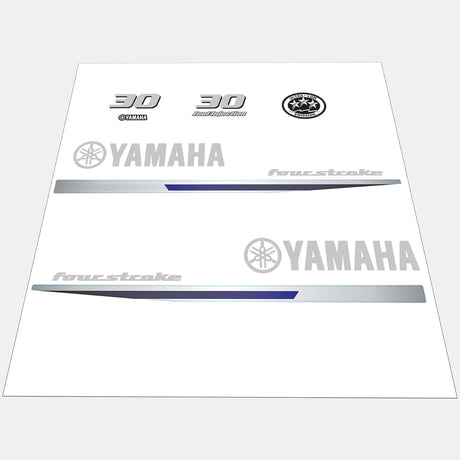 Yamaha Marine 30 HP Outboards Motor Top Cowl Cove Decal Sticker Kit - SOXA Marine