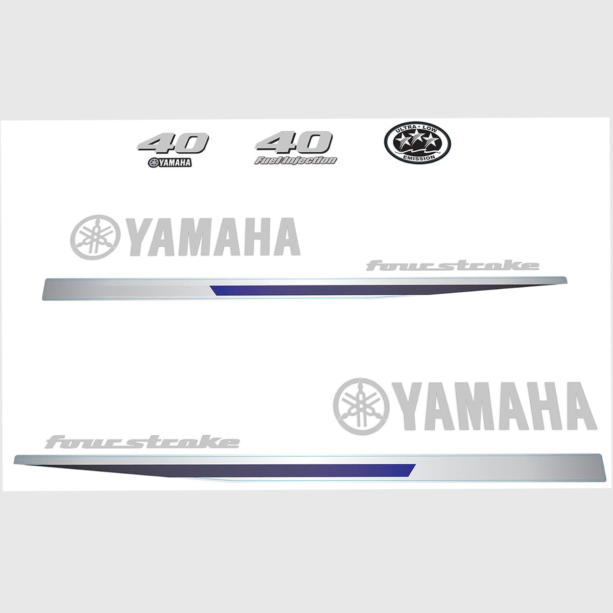 Yamaha Marine 40 HP Outboards Motor Top Cowl Cove Decal Sticker Kit - SOXA Marine