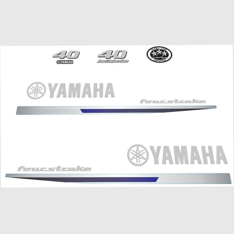 Yamaha Marine 40 HP Outboards Motor Top Cowl Cove Decal Sticker Kit - SOXA Marine