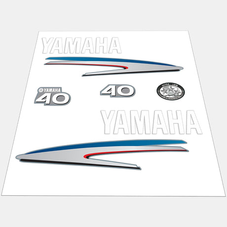 Yamaha Marine 40 HP Outboards Motor Top Cowl Cove Decal Sticker Kit - SOXA Marine