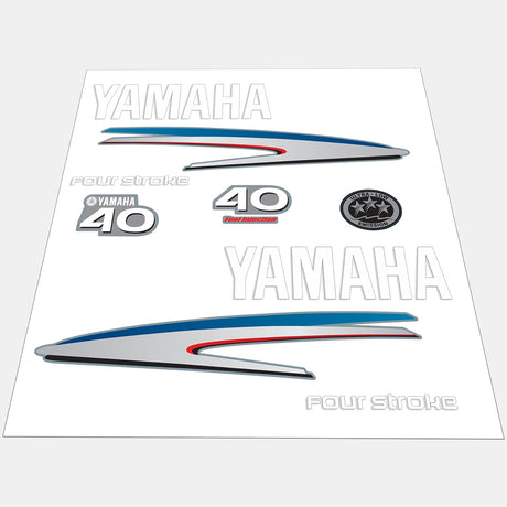 Yamaha Marine 40 HP Outboards Motor Top Cowl Cove Decal Sticker Kit - SOXA Marine
