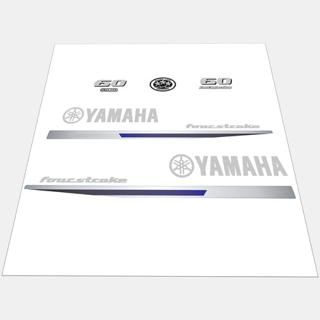 Yamaha Marine 60 HP Outboards Motor Top Cowl Cove Decal Sticker Kit - SOXA Marine
