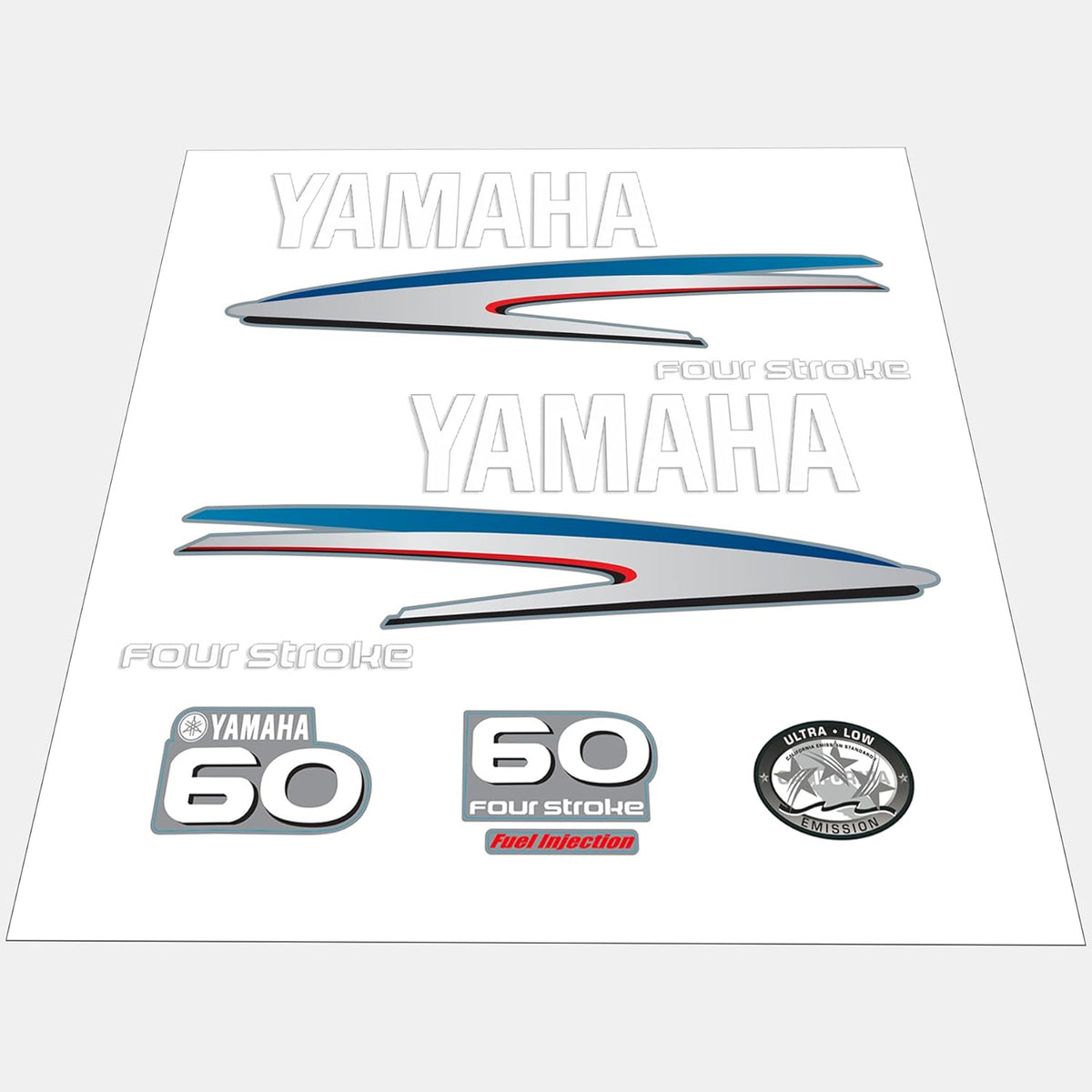 Yamaha Marine 60 HP Outboards Motor Top Cowl Cove Decal Sticker Kit - SOXA Marine