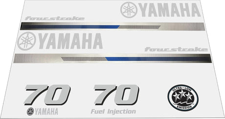 Yamaha Marine 70 HP Outboards Motor Top Cowl Cove Decal Sticker Kit - SOXA Marine