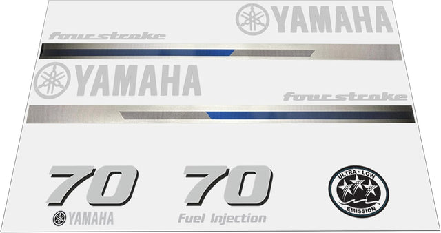Yamaha Marine 70 HP Outboards Motor Top Cowl Cove Decal Sticker Kit - SOXA Marine