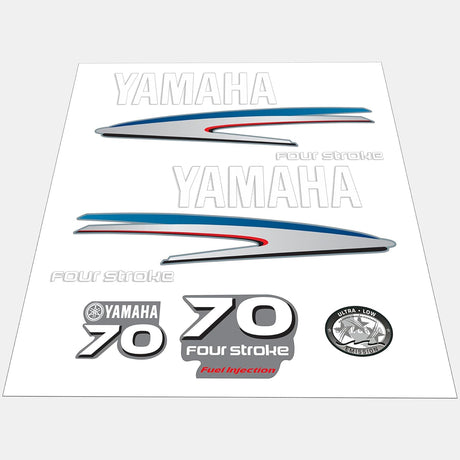 Yamaha Marine 70 HP Outboards Motor Top Cowl Cove Decal Sticker Kit - SOXA Marine