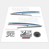 Yamaha Marine 75 HP Outboards Motor Top Cowl Cove Decal Sticker Kit - SOXA Marine