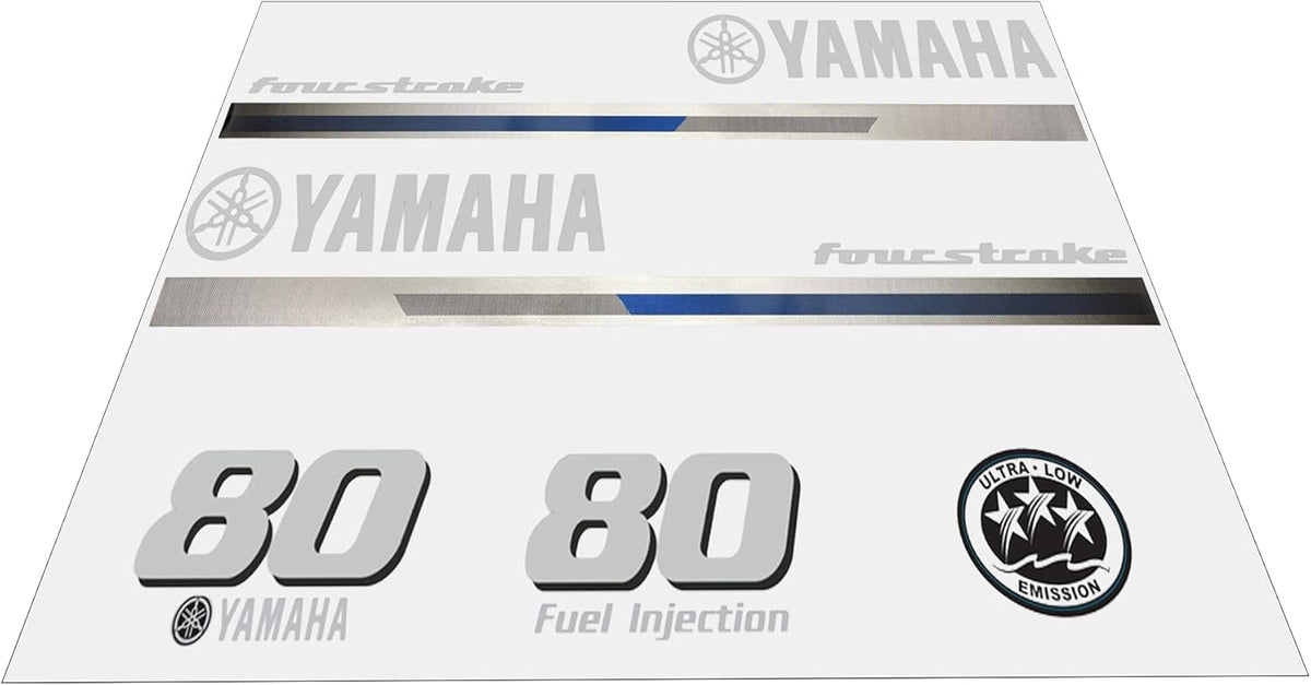 Yamaha Marine 80 HP Outboards Motor Top Cowl Cove Decal Sticker Kit - SOXA Marine